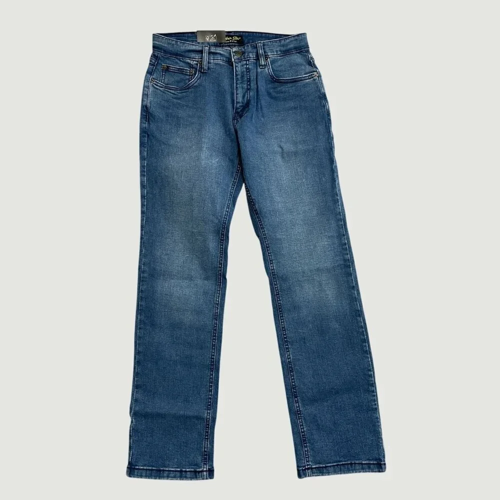 Urban Star Men's 30x30 Stretch Slim Fit Jeans Light Blue Cotton Blend N0247